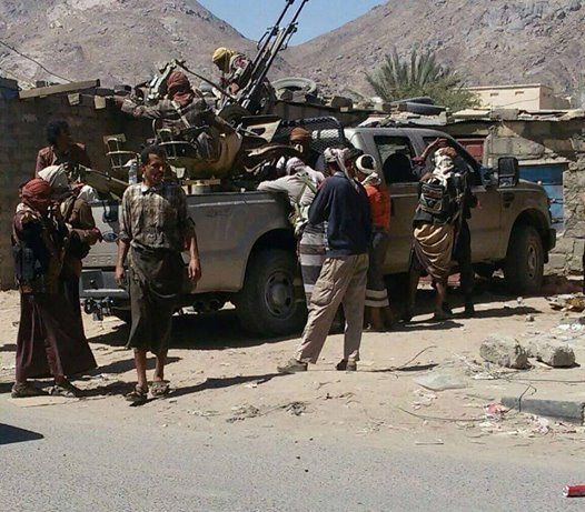 الطيران الحربي يقصف معدات عسكرية تم  الاستيلاء عليها من اللواء 19 بشبوة