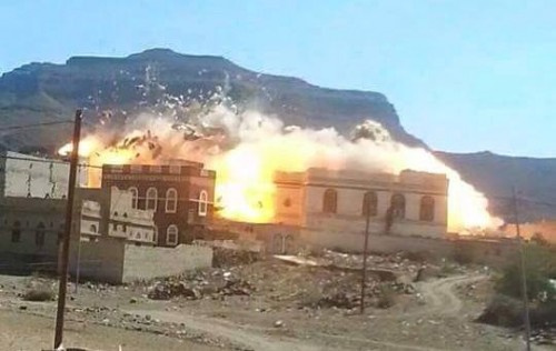 وزارة حقوق الانسان تدين تفجير #مليشيا_الحوثي منازل المدنيين في #حجة