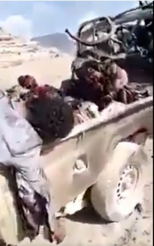 (صور) تكشف عن قصف طيران امريكي لموكب من تنظيم القاعدة بين #الجوف و#مأرب