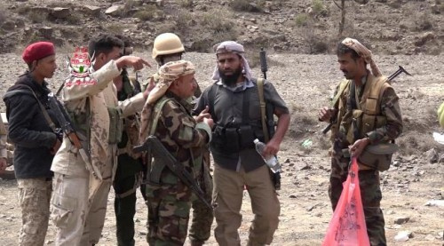 &nbsp;قائد #التحـالف_العربي يهنئ أبطال الجيش الوطني والحزام الأمني على الانتصارات في جبهة مريس