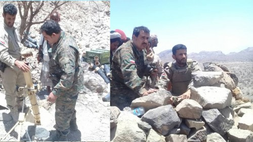 رئيس القيادة المحلية لانتقالي #لحج برفقة القائد أبو اليمامة وقائد #الحزام_الأمني لحج يتفقدون خط النار على حدود جبهة حبيل حنش