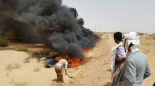 مجهولون يفجرون انبوباً للنفط الخام في #شبـوة