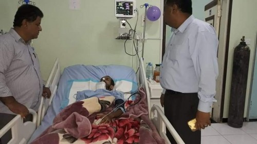 قيادات من الانتقالي تتفقد جرحى معارك تطهير الجنوب من مليشيا الإرهاب في #العاصمة_عدن