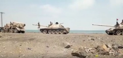 تعزيزات عسكرية ضخمة بأسلحة ثقيلة لجبهات #أبين 