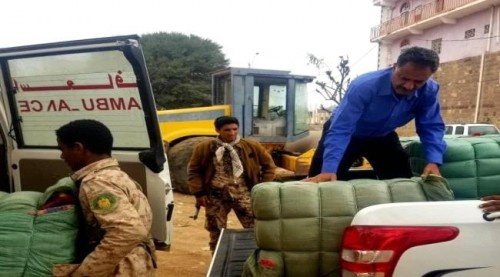 انتقالي #الضالع يدعم القوات الجنوبية بالجبهات شحنة من البطانيات