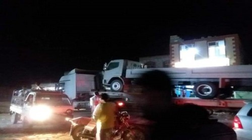 قافلة عسكرية للتحالف العربي تعبر شقرة في طريقها الى عدن