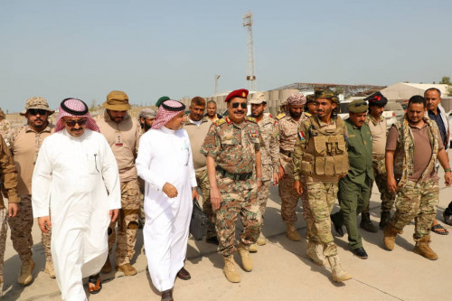 اللواء بن بريك يستقبل لجنة عسكرية سعودية من التحالف العربي