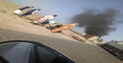 لحج.. احتراق 5 مواطنين داخل سيارة بطور الباحة