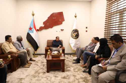اللواء بن بريك يستقبل الأمين العام لمنظمة نداء جنيف