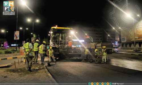استكمال سفلتة أعمال مشروع صيانة الخط البحري في العاصمة عدن
