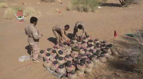 مسام تنزع أكثر من ألفي لغم وقذيفة في أبريل