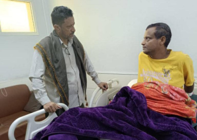 رئيس تنفيذية انتقالي أبين يطمئن على صحة الجريح محمد نجيب