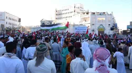حضرموت.. تظاهرة حاشدة في سيئون تضامنا مع فلسطين ضد العدوان الاسرائيلي