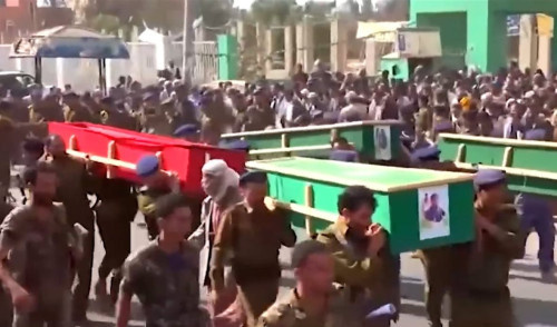 مليشيا الحوثي تعلن تشييع 7 من قياداتها الميدانية في صنعاء اليمنية 