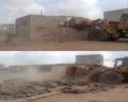  وحدة حماية الأراضي تنفذ عملية&nbsp;إزالة لبناء عشوائي&nbsp;في منطقة المدارة&nbsp;بالعاصمة عدن