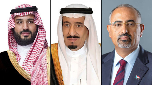 الرئيس الزُبيدي يهنئ خادم الحرمين الشريفين وولي عهده باليوم الوطني السعودي الـ95