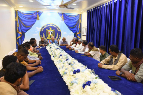 فريق التوجيه والرقابة الرئاسي يلتقي اتحاد شباب الجنوب بحضرموت