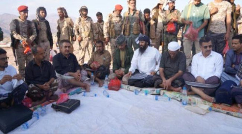 قيادة عملية &laquo;الحسم&raquo; بأبين تلتقي مشايخ وأعيان المنطقة الوسطى وتؤكد المضي في تطهير المحافظة من الإرهاب