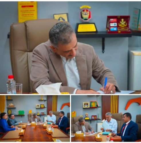 محافظ عدن يوقّع اتفاقية بناء الدور الرابع بكلية طب الأسنان &ndash; جامعة عدن