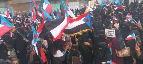 احتشاد نسوي واسع في الحوطة للمطالبة بإعلان دولة الجنوب العربي
