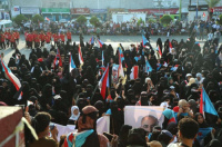 حرائر الجنوب يحتشدن في ساحة الاعتصام المفتوح بالعاصمة عدن للمطالبة باستعادة دولة الجنوب العربي